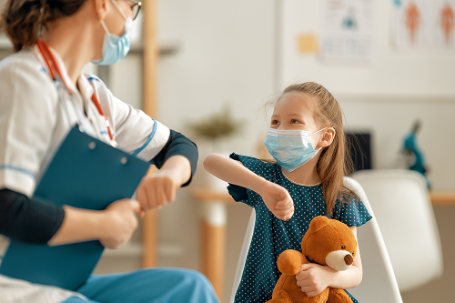 School nurse helping a sick student